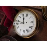 MARITIME, brass cylinder case wall clock, 22cm dia clock face