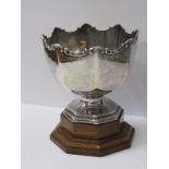 SILVER PRESENTATION BOWL, octagonal stemmed silver bowl, makers KB Birmingham, Birmingham HM 1911,