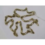 9ct YELLOW GOLD FIGEROT LINK NECKLACE, approx. 30.4 grms, 27" length