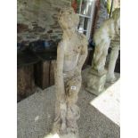 GARDEN STATUE, cast figure of Young Lady bathing, 94cm height
