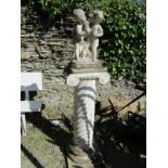 GARDEN STATUE, writhen column together with cast Child group, 147cm height