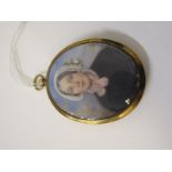 MINIATURE PORTRAITS, Sophie Filhol signed oval double sided portrait of Gentleman and Wife (possibly