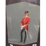 JACK CHALLENOR, signed military watercolour "Soldier of the Duke of Cambridge's Own", 30cm x 22cm