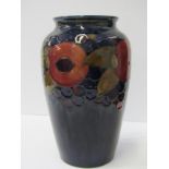 MOORCROFT, "Berry and Pomegranate" pattern tapering cylindrical vase, 20cm