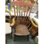 COOPERS ARMCHAIR, elm seated with H stretcher