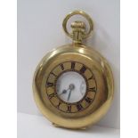 GENTLEMANS 9ct YELLOW GOLD HALF HUNTER POCKET WATCH by Roldorald 9ct gold case, watch appears in
