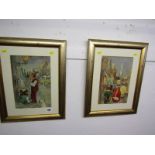 JOHN KERKIN BROAD, pair of signed watercolours "Dutch Children", 30cm x 20cm