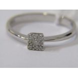 9ct WHITE GOLD ILLUSION SET DIAMOND SOLITAIRE STYLE RING, size R