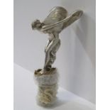 CAR MASCOT, Spirit of Ecstasy mascot, signed C Skyes, 12cm height