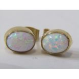 PAIR OF 9ct YELLOW GOLD OPAL STUD EARRINGS