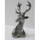 PLATED FINIAL in the form of a Stag's head with 6 branch antlers, 12cm height
