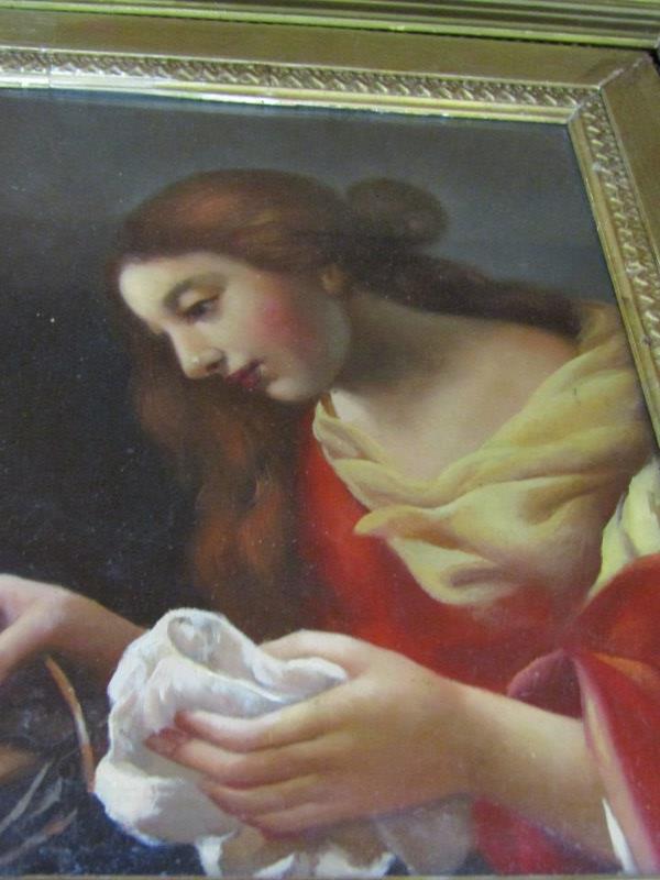 AFTER CARLO DOLCI (ITALIAN 1616-1686), oil on board "Portrait of Mary Magdalene", 23cm x 19cm - Image 3 of 5