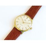 GOLD PLATED OMEGA GENIEVE WRIST WATCH with mechanical manual wind movement, appears to be in working