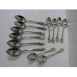 VICTORIAN SPOON SET, set of 6 Victorian dessert spoons, 6 matching pudding spoons, London 1881,