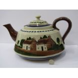 DEVON MOTTOWARE, an impressive shop display large tea pot by Watcombe pottery, decorated with