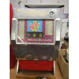 GAMING MACHINE, vintage chrome surround coin operated one arm bandit, circa 1950s, 73cm height