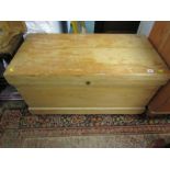 PINE BLANKET BOX, waxed pine vintage blanket box, 93cm width
