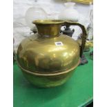 ANTIQUE METALWARE, Continental brass large spherical pitcher, 35cm height