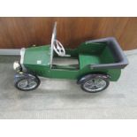 MODEL PEDAL CAR, green enamel and chrome pedal car, 91cm length