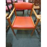 RETRO, Ercol red seated open armchair