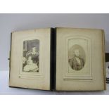 VICTORIAN PHOTOGRAPH ALBUM, embossed leather photograph album to include scissor cut silhouette,