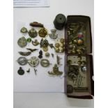 MILITARY BADGES, collection of assorted military badges, buttons and accessories