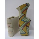 CLARICE CLIFF, gilt book design vase "Happy Days" 18cm height, together with Rosenthal abstract