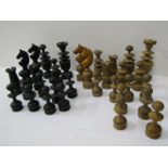 CHESS SET, vintage boxwood chess set with additional piece