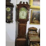 EARLY 19th CENTURY 8 DAY LONG CASE CLOCK, painted break arch face by Green, Tenbury, bird