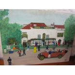 SCHOOL OF FRED YATES, Mark Doggit monogrammed oil on board "The Bull & Bush Hotel" 49cm x 65cm