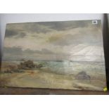 T.A. ANDREWS, 19th Century signed oil on canvas "Rocky Coastal Scene" 45cm x 69cm