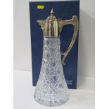 WATERFORD CRYSTAL, boxed claret jug with plated mount