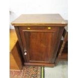 VICTORIAN MAHOGANY PEDESTAL CABINET, panelled single door pedestal cabinet with shelf interior, 83cm