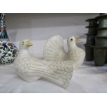 STUDIO POTTERY, 2 Dove figures, 18cm height