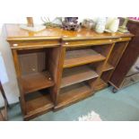 VICTORIAN WALNUT BREAKFRONT BOOKCASE, open fronted adjustable shelves, 107cm height 152cm width