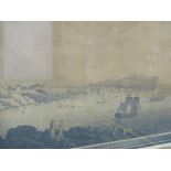 ANTIQUE AQUATINT, "South View of Scarborough", 39cm x 56cm