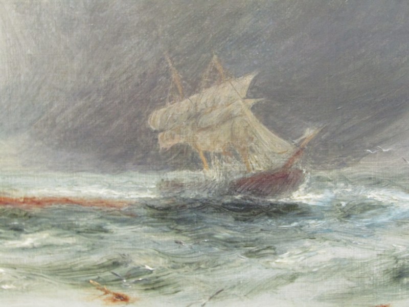 BERNARD BENEDICT HEMY, signed oil on canvas "Storm Over Bates Island" 59cm x 89cm - Image 2 of 9