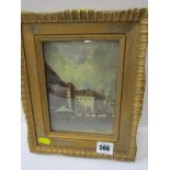 ALFRED DUPRE, signed oil on canvas "Continental Market Scene" 17.5cm x 12cms