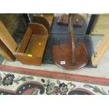 MAHOGANY BRACKET SHELF; and oak small book rack