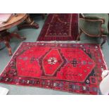 EASTERN RUGS, red ground Turcoman rug, together with red ground Caucasian rug