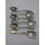 SILVER CUTLERY, collection of 6 mainly Victorian Old English and Fiddle pattern dessert spoons,