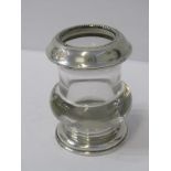 PATENT SILVER MOUNTED GLASS SPILL HOLDER by Frank Whiting, 8cm height