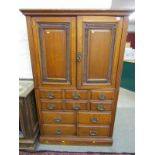 EDWARDIAN PANELLED DOOR OFFICE COMPACTUM, with fitted interior, 160cm height 103cm width