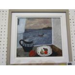 BIDDY PICARD, monogramed oil on board dated 1993, "The Black Jug" with original Newlyn Orion Gallery