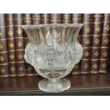 LALIQUE GLASS, Dampierre bird vase, 12cm height (rim chips)