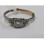 DIAMOND SOLITAIRE RING, 18ct white gold and platinum solitaire ring, set round brilliant cut diamond