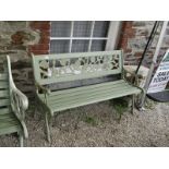 GREEN PAINTED GARDEN BENCH and 1 other