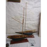 MARITIME, 2 model boats of late 19th Century Cutters, "The Penduick", 36 ft cutter, together with