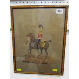 MILITARY, fine watercolour study "Mounted Dragoon", 21cm x 18cm