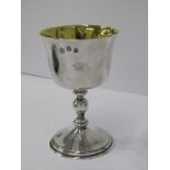 SILVER GILT CHALICE, circular base with knopped stem, Dublin 1969, 14cm height, 309grams